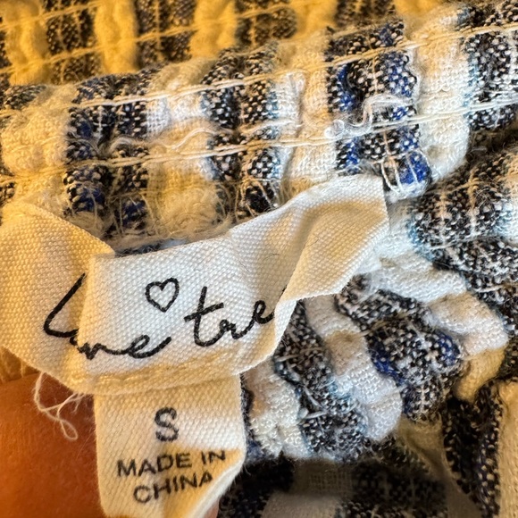 Love Tree Womens Pants Size S Blue & White Striped Pockets - Picture 3 of 3